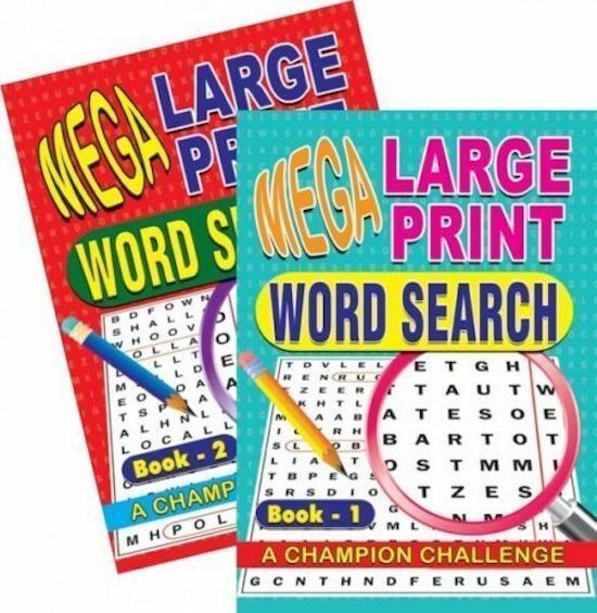 A4 Mega Large Print CrossWords / Word Search Puzzle Books/💥4 FOR £10 FREE P&P💥