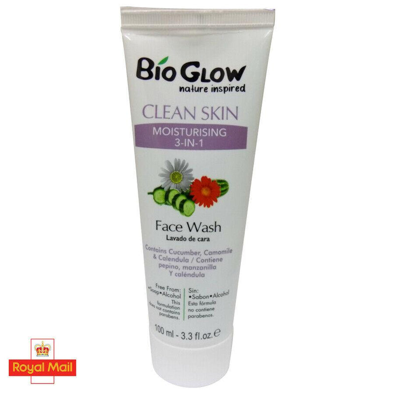 Bio Glow Clean Skin Moisturising 3-in-1  Face Wash/Peels/Masks VEGAN FREE