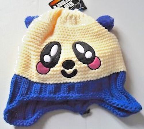 Boys/Girls Hand Knitted Hat Animal with Pom Pom Ears Soft Lined