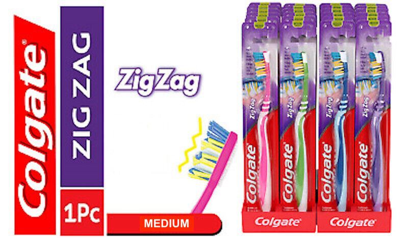 COLGATE ZIG ZAG TOOTHBRUSH MEDIUM SOFT GRIP TOOTH BRUSH **CHOOSE COLOUR**