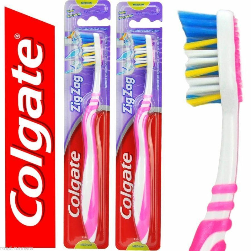 COLGATE ZIG ZAG TOOTHBRUSH MEDIUM SOFT GRIP TOOTH BRUSH **CHOOSE COLOUR**