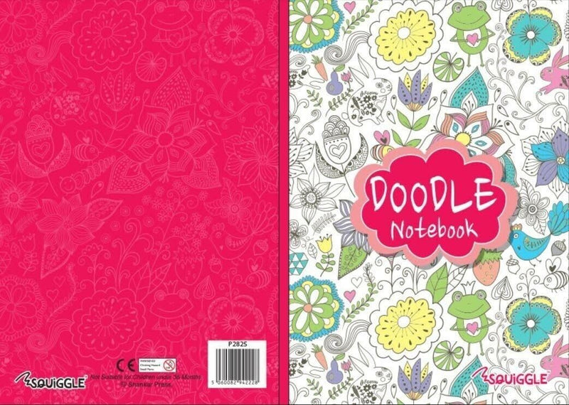 A5 Notebook Notepad Doodle Journal Pad Diary Ruled Lined with Doodles to Colour