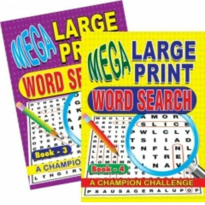 A4 Mega Large Print CrossWords / Word Search Puzzle Books/💥4 FOR £10 FREE P&P💥