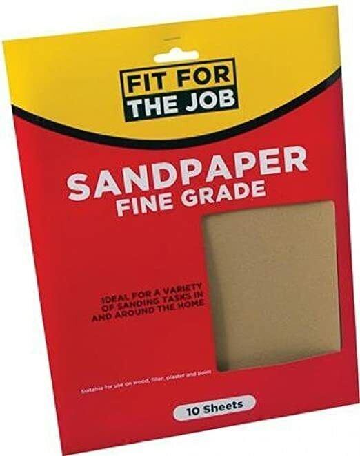 10 Sheet Pack FFJASP10A Sand Paper Abrasive Assorted Grit Grades Wood Paint New