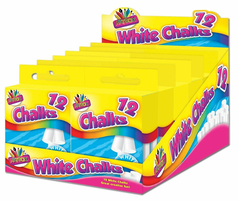 12 White Chalk Box, Chalks For Kids creative fun time!