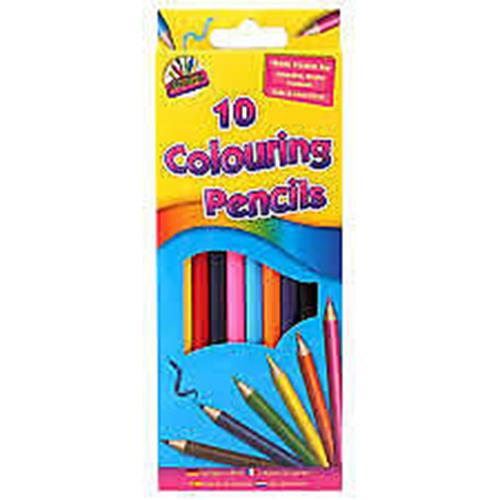 ARTBOX 10 COLOURING PENCILS SCHOOL KIDS GIFTS STATIONERY SUPPLIES DRAWING