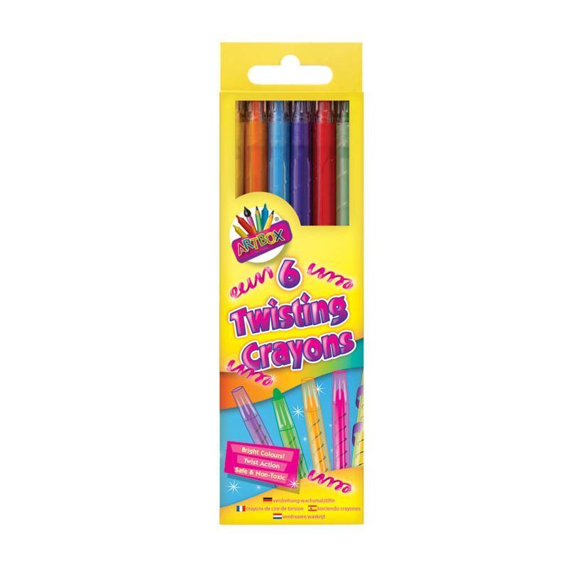 ARTBOX TWISTING CRAYONS KIDS SCHOOL STATIONERY SUPPLIES SAFE NON-TOXIC 6 Pack