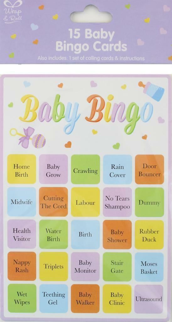 15 Bingo Cards Baby Party Pack,1 Set Calling Instruction BabyShower Game Playing