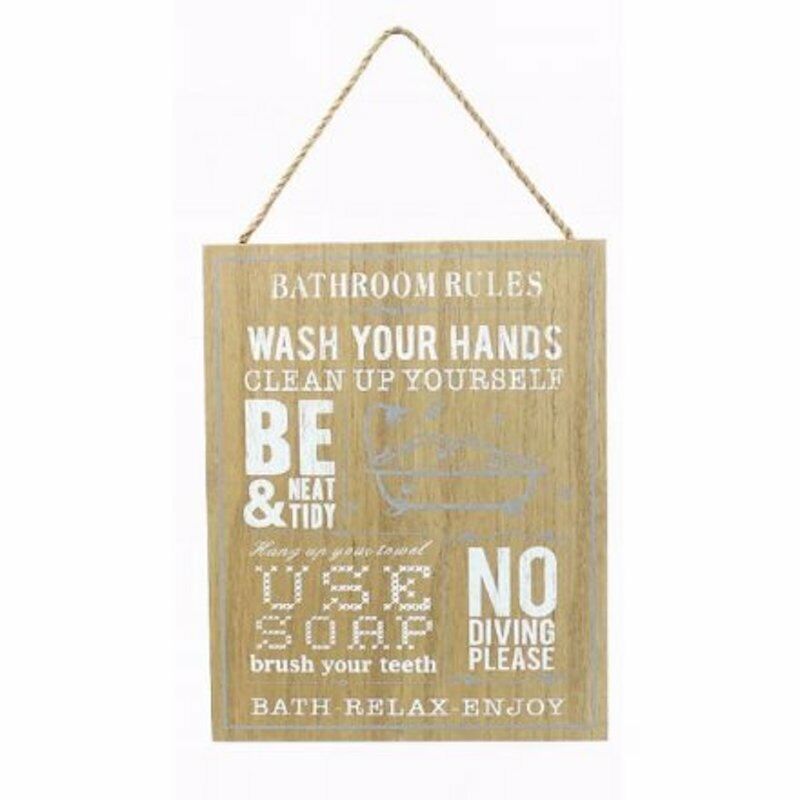 Bathroom Rules Plaque Bathroom Chic Hanging Wall Door Sign Plaque Decor Humour