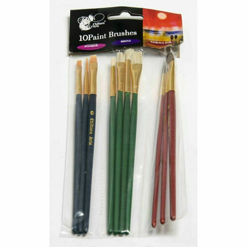 10Pcs/Set Wooden Paint Brushes Artists Watercolor Oil Painting / Paint Palettes