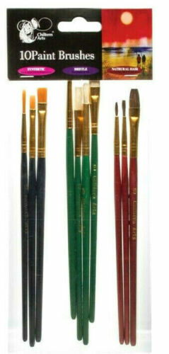 10Pcs/Set Wooden Paint Brushes Artists Watercolor Oil Painting / Paint Palettes