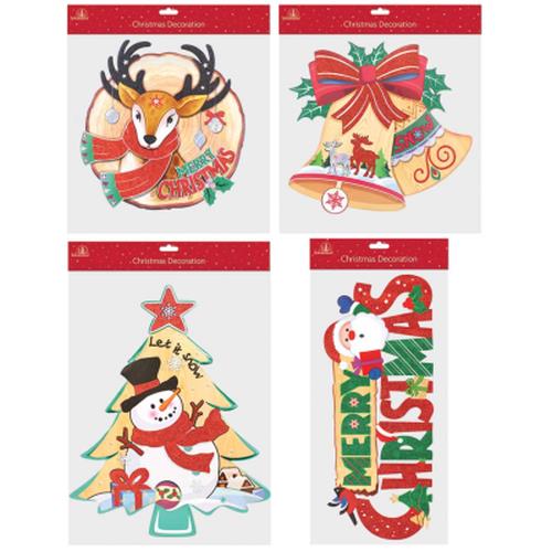 Christmas Decor Cute Design Glitter Board Hanging Decoration 10 Designs