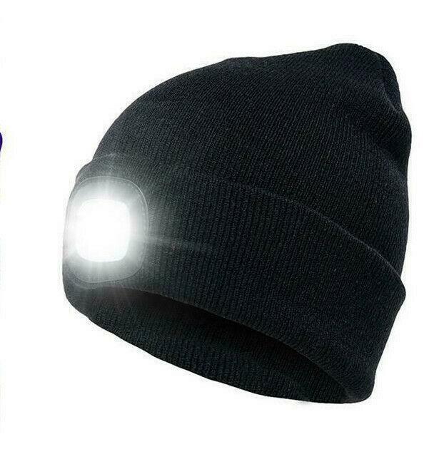 4 LED Knitted Beanie Cap Headlamp Flashlight Torch HatSports Running Camping Fun