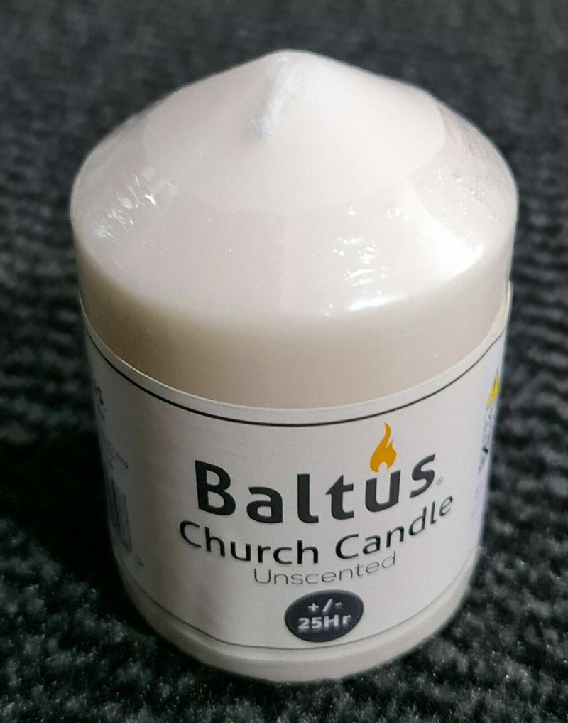 BALTUS CHURCH CANDLE UNSCENTED IVORY 25 HOURS BURN TIME