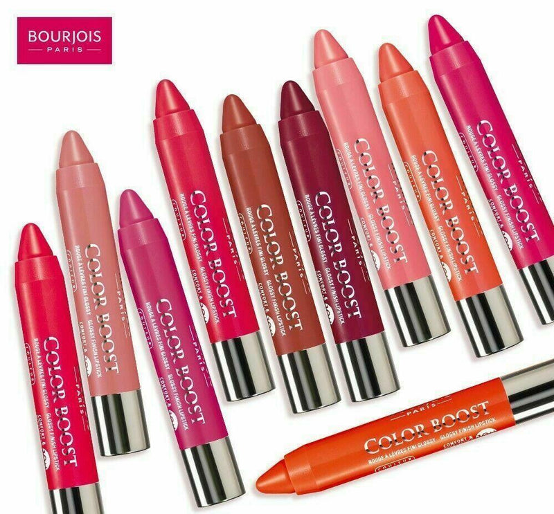 Bourjois Paris Color Boost Lip Crayon SPF15 Waterproof FREE P&P **SHADES**