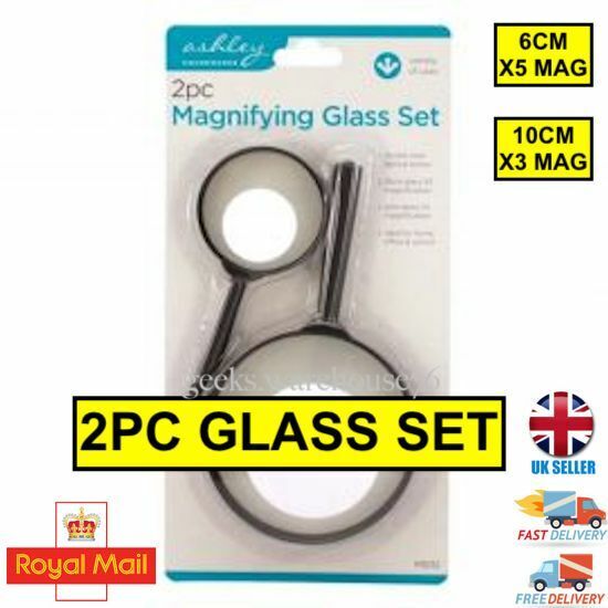 2 X MAGNIFYING GLASS APROX 6/10CM GLASS KEEP IT HANDY READING SMALL PRINT WORK