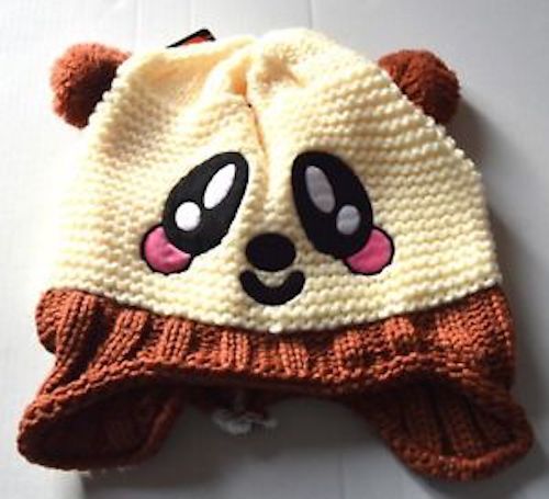 Boys/Girls Hand Knitted Hat Animal with Pom Pom Ears Soft Lined