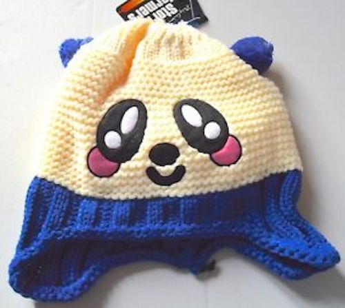 Boys/Girls Hand Knitted Hat Animal with Pom Pom Ears Soft Lined