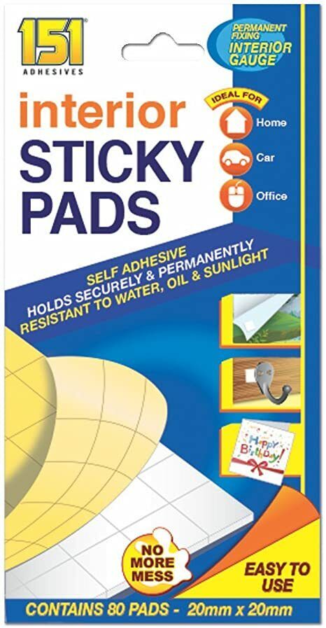 80 STRONG STICKY PADS DOUBLE SIDED FOAM SELF ADHESIVE HOME OFFICE MOUNTING TAPE