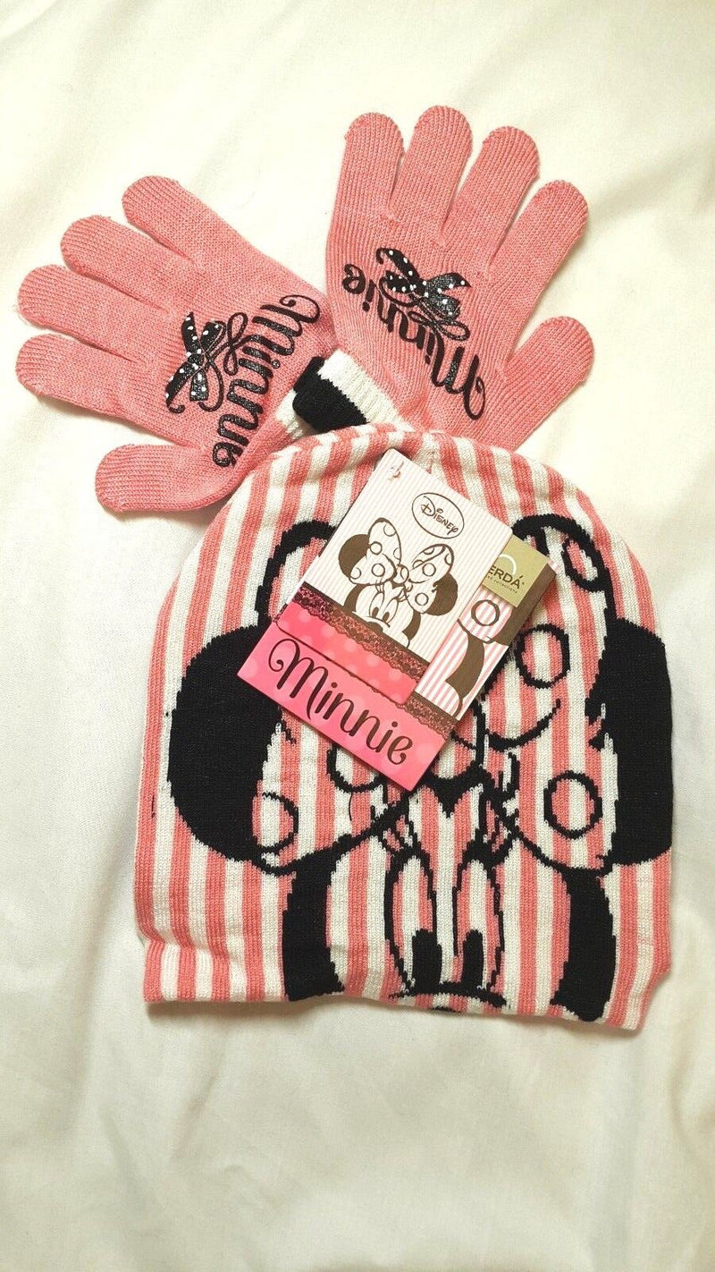 Character Minnie Mouse/Planes Hat & Gloves Sets Boys/Girls Kids Apx 6-10 years