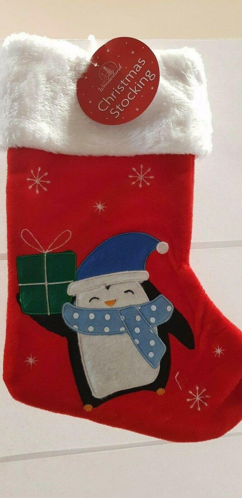 Christmas Stockings Kids Cute Snowman/Tartan/Plush/Santa/Pengiuns/ 10 Designs